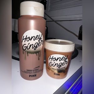 VS PINK Honey Ginger Body Wash and Body Scrub Set
